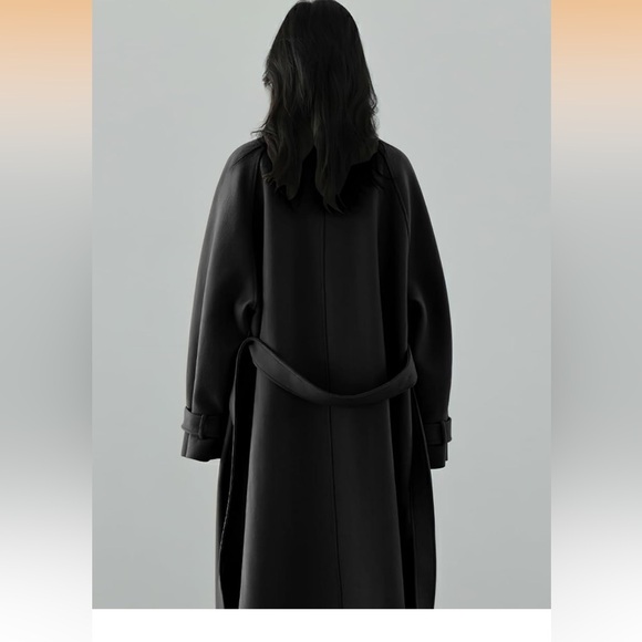 Chouyatou Winter Hidden Single Breasted Wool Coat Raglan Sleeve Wool Small - Picture 6 of 6